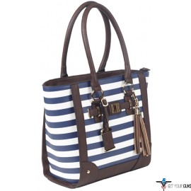 BULLDOG CONCEALED CARRY PURSE TOTE STYLE NAVY STRIPE