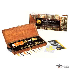 HOPPES DELUXE GUN CLEANING KIT W/WOOD STORAGE CASE