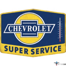 OPEN ROAD BRANDS THERMOMETER EMB TIN SIGN SUPER CHEVY SVC