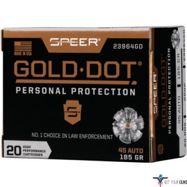 SPEER AMMO GOLD DOT .45ACP 185GR. GDHP 20-PACK