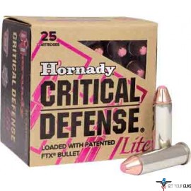 HORNADY AMMO CRITICAL DEFENSE 9MM LUGER LITE 100GR. FTX 25-P