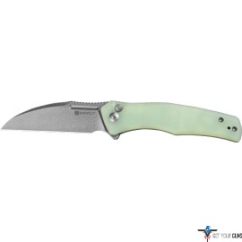 SENCUT KNIFE WATAUGA 3.48" NATURAL G10/STNWSH BUTTON LOCK