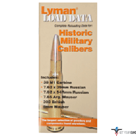 LYMAN LOAD DATA BOOK OLD MILITARY CALIBERS 72 PAGES