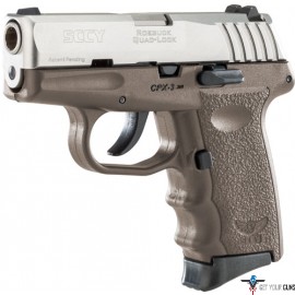 SCCY CPX3-TT PISTOL DAO .380 10RD SS/FDE W/O SAFETY