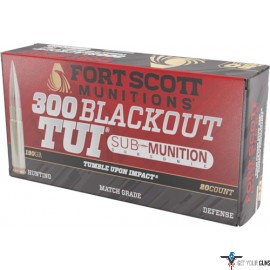 FORT SCOTT 300 BLACKOUT TUI 190GR SOLID COPPER 20RD 25BX/C