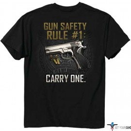 BUCK WEAR T-SHIRT "GUN SAFETY RULE" S-SLEEVE BLACK LARGE