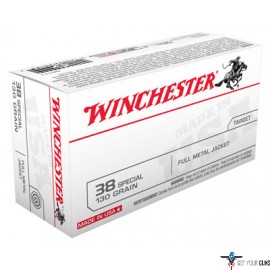 WIN AMMO USA .38 SPECIAL 130GR. FMJ-RN 50-PACK