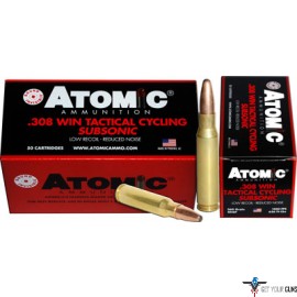 ATOMIC AMMO .308 WIN SUBSONIC 260GR. ROUND NOSE SP 50-PACK