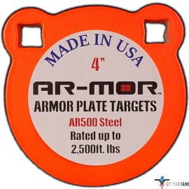 AR-MOR 4" AR500 STEEL GONG 3/8" THICK STEEL ORANGE ROUND