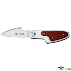BERETTA KNIFE BASCULA WOOD 3.07" BLADE W/SHEATH & BOX