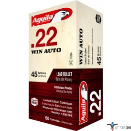 AGUILA .22 WINCHESTER AUTO 45GR. LRN ELEY PRIMED 50-PACK