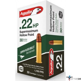 AGUILA AMMO .22LR SUPER MAX 1700FPS. 30GR. LEAD HP 50-PACK
