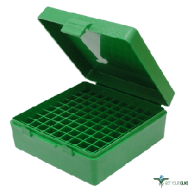 MTM AMMO BOX .38/.357 100-ROUNDS GREEN