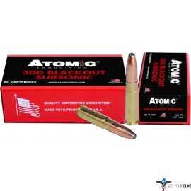 ATOMIC AMMO .300AAC BLACKOUT SUBSONIC 260GR. RNSP 20-PACK