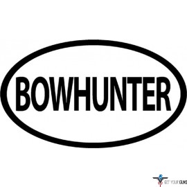 OUTDOOR DECALS BOWHUNTER OVAL 4"X6" BLACK ON WHITE