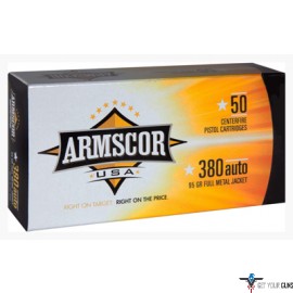 ARMSCOR AMMO .380ACP 95GR. FMJ 50-PACK MADE IN USA