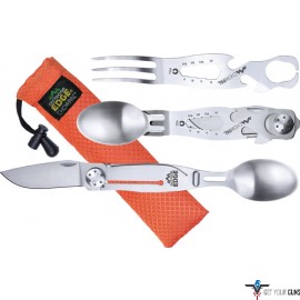 OUTDOOR EDGE CHOWLITE W/ FULL SIZE SPOON/FORK & 3 TOOLS