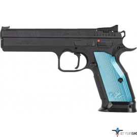 CZ TS2 SA 9MM FS 10-SHOT BLACK POLYCOAT BLUE GRIP