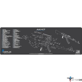 CERUS GEAR 3MM PROMATS 12"X36" AK47 SCHEMATIC CHAR GRAY