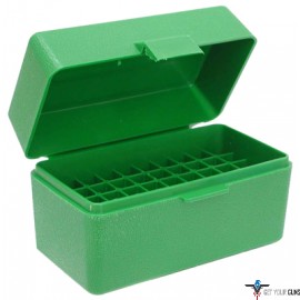 MTM AMMO BOX .22/6MM PPC & BR 50-ROUNDS FLIP TOP STYLE GREEN