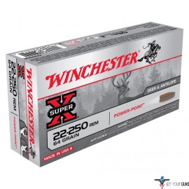 WIN AMMO SUPER-X .22-250 64GR. POWER POINT 20-PACK