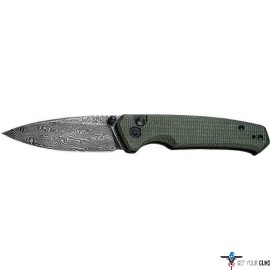 CIVIVI KNIFE ALTUS 2.97" GREEN MICARTA/BLACK DAMASCUS