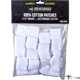 BREAKTHROUGH CLEANING PATCHES 1 1/2" SQUARE .243-270 500 PC