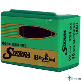 SIERRA BULLETS .22CAL .224 40GR BLITZKING 100CT
