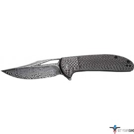 CIVIVI KNIFE ORTIS 3.25" TWILL CARBON FIBER/BLACK DAMASCUS