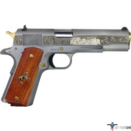 COLT 1911 45ACP 5" FS 7-SHOT SS ROSEWOOD GOLD SCROLL (TALO)