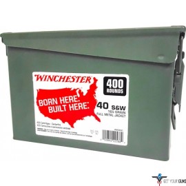 WIN AMMO .40SW (CASE OF 2) 165GR FMJ-TC AMMO CAN 400PK