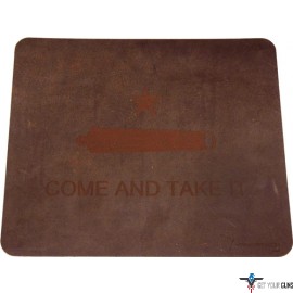 VERSACARRY LTHER CLEANING MAT 13"X11" "COME AND TAKE IT" BRN
