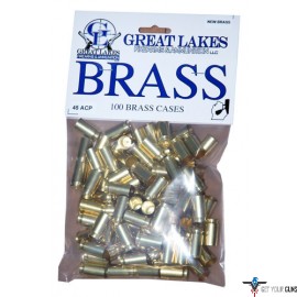 GREAT LAKES BRASS .45ACP NEW 100CT