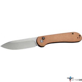 CIVIVI KNIFE ELEMENTUM 3.47" BROWN MICARTA/GRAY STONEWASHED