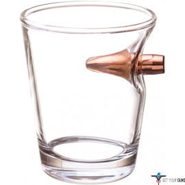 2 MONKEY SHOT GLASS WITH A .308 BULLET