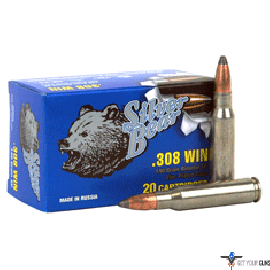 SILVER BEAR .308 WINCHESTER 140GR. SP ZINC COATED 20-PACK