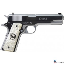 IVER JOHNSON 1911A1 .45ACP 5" FS 8RD CHROME WHITE PEARL GRIP