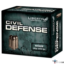 LIBERTY AMMO CIVIL DEFENSE .40S&W 60GR HP 20-PACK