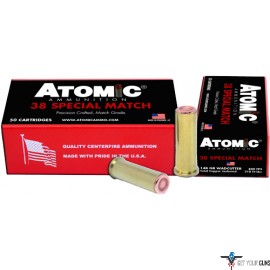 ATOMIC AMMO .38 SPECIAL MATCH 148GR. HBWC COPPER PLATE 50-PK