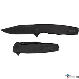 OCASO KNIVES STRATEGY 3.5" FLD CARBON FIBER/G-10 BLACK D2